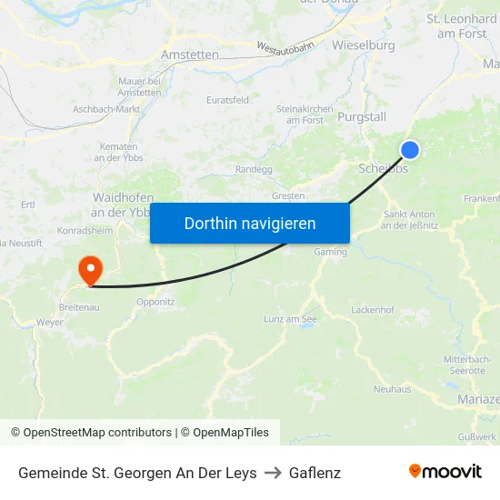 Gemeinde St. Georgen An Der Leys to Gaflenz map