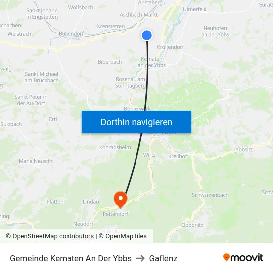 Gemeinde Kematen An Der Ybbs to Gaflenz map