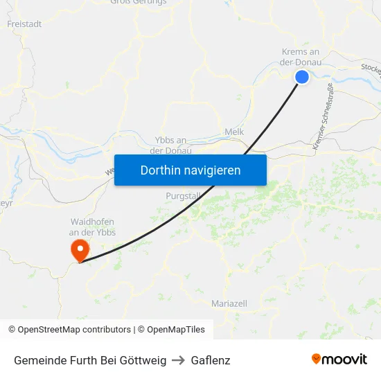 Gemeinde Furth Bei Göttweig to Gaflenz map