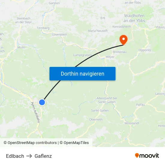 Edlbach to Gaflenz map