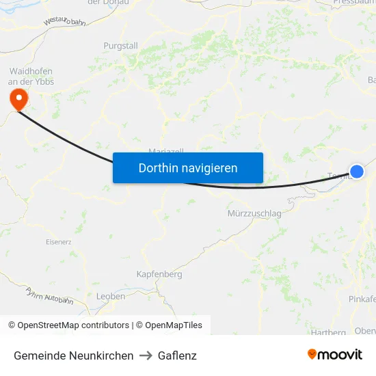 Gemeinde Neunkirchen to Gaflenz map