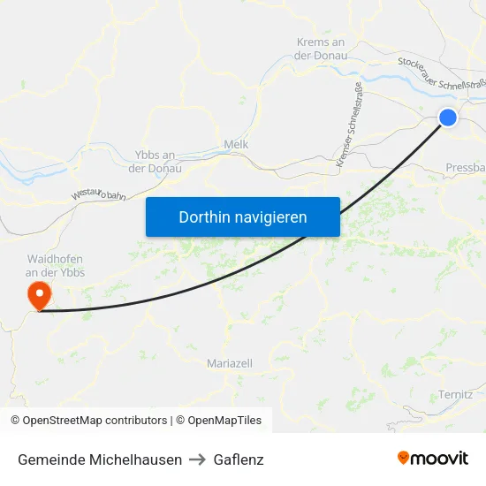 Gemeinde Michelhausen to Gaflenz map