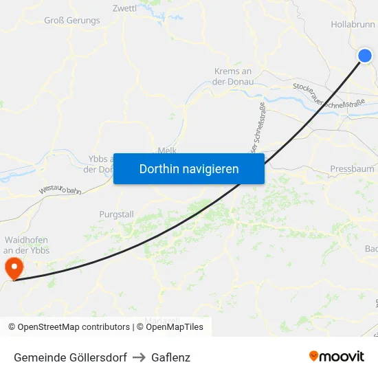 Gemeinde Göllersdorf to Gaflenz map
