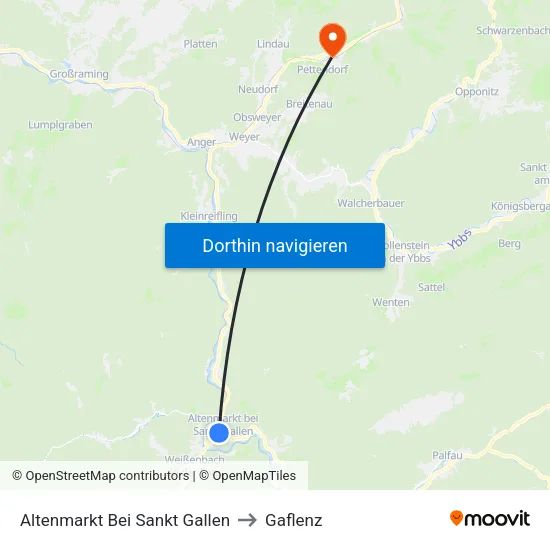 Altenmarkt Bei Sankt Gallen to Gaflenz map