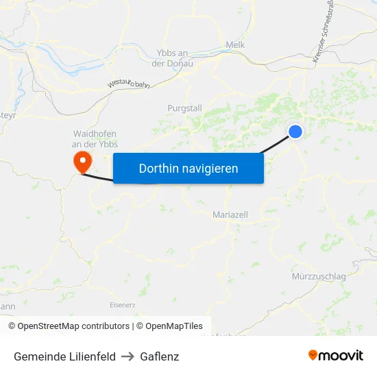 Gemeinde Lilienfeld to Gaflenz map