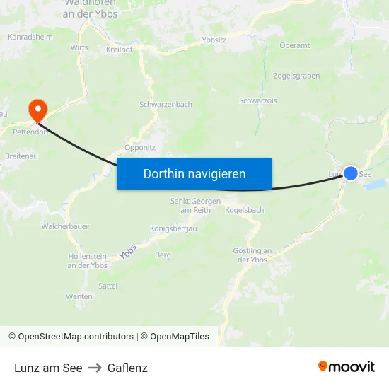 Lunz am See to Gaflenz map