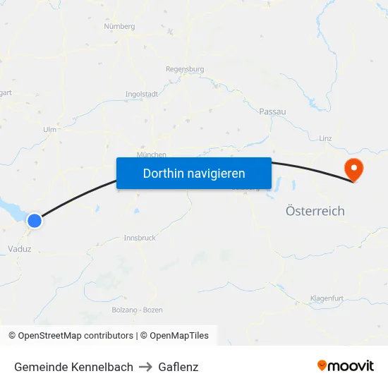 Gemeinde Kennelbach to Gaflenz map