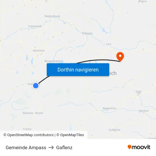 Gemeinde Ampass to Gaflenz map