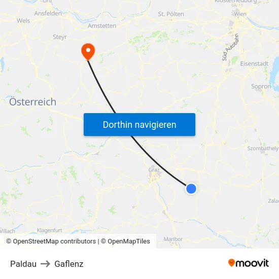 Paldau to Gaflenz map