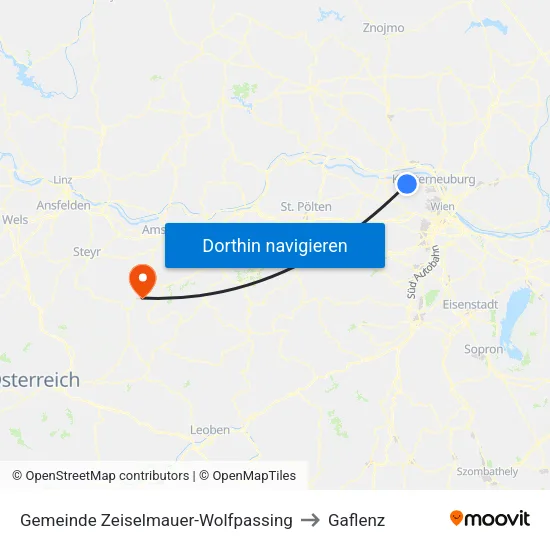 Gemeinde Zeiselmauer-Wolfpassing to Gaflenz map