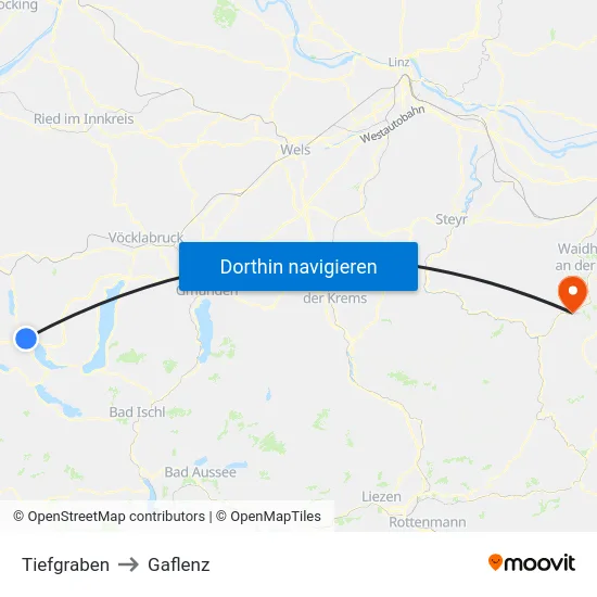 Tiefgraben to Gaflenz map