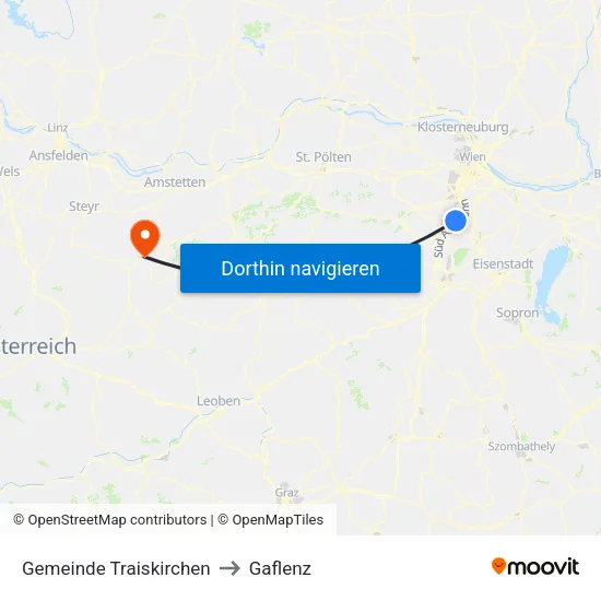 Gemeinde Traiskirchen to Gaflenz map