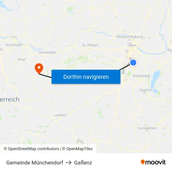 Gemeinde Münchendorf to Gaflenz map