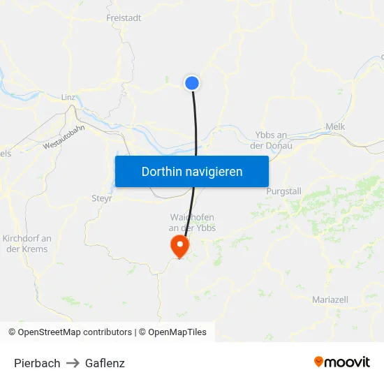 Pierbach to Gaflenz map