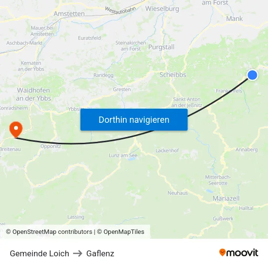 Gemeinde Loich to Gaflenz map