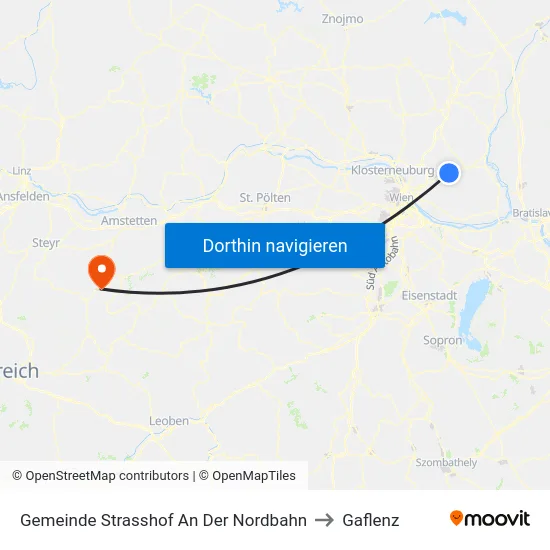 Gemeinde Strasshof An Der Nordbahn to Gaflenz map