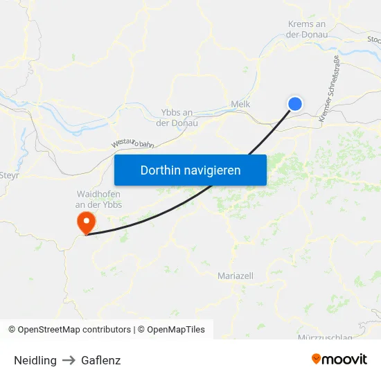 Neidling to Gaflenz map