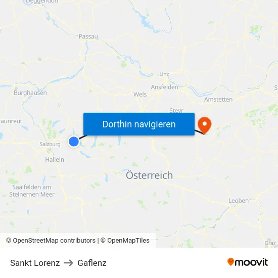 Sankt Lorenz to Gaflenz map