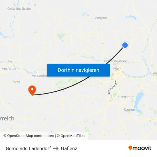 Gemeinde Ladendorf to Gaflenz map
