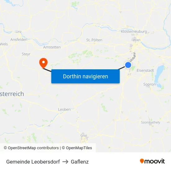 Gemeinde Leobersdorf to Gaflenz map