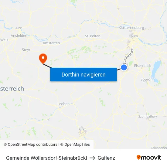 Gemeinde Wöllersdorf-Steinabrückl to Gaflenz map