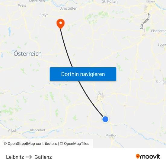Leibnitz to Gaflenz map