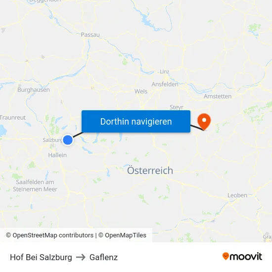 Hof Bei Salzburg to Gaflenz map