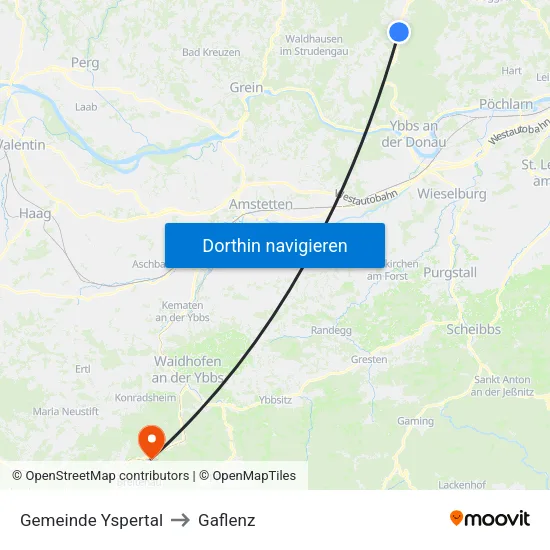 Gemeinde Yspertal to Gaflenz map