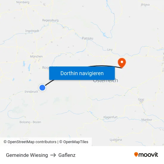 Gemeinde Wiesing to Gaflenz map