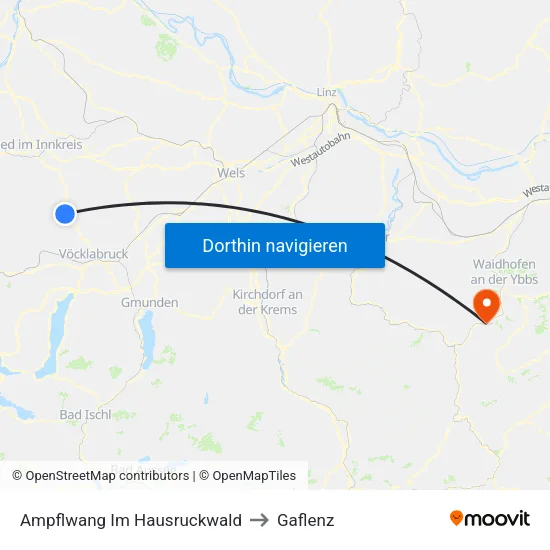 Ampflwang Im Hausruckwald to Gaflenz map