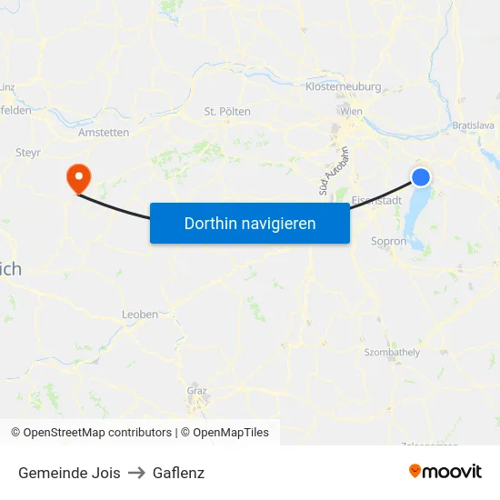 Gemeinde Jois to Gaflenz map
