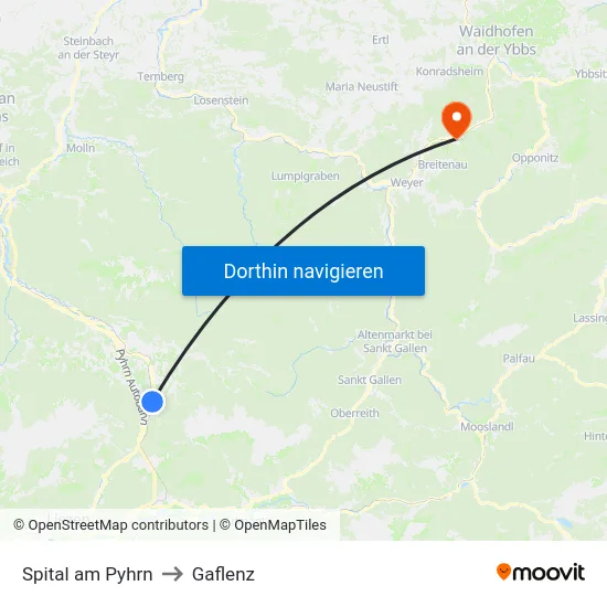 Spital am Pyhrn to Gaflenz map