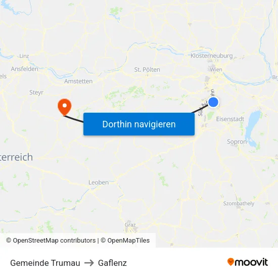 Gemeinde Trumau to Gaflenz map