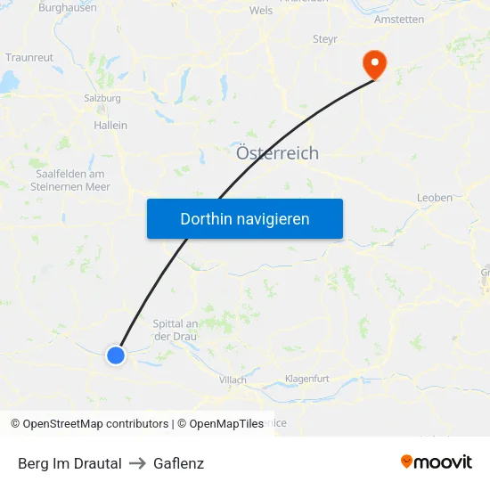 Berg Im Drautal to Gaflenz map