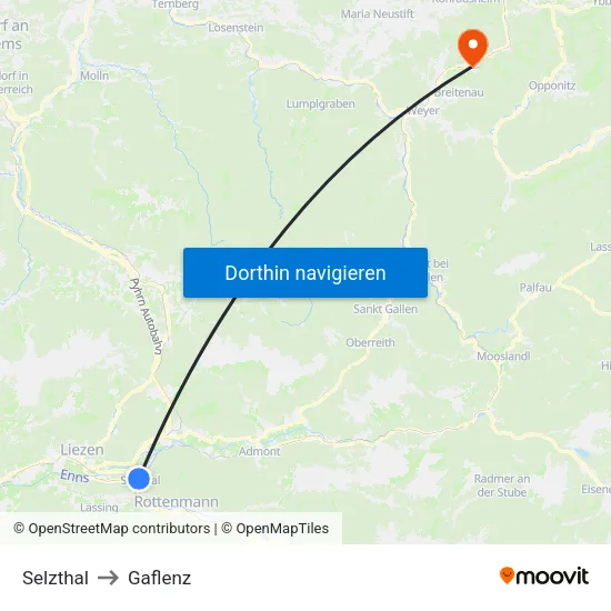 Selzthal to Gaflenz map