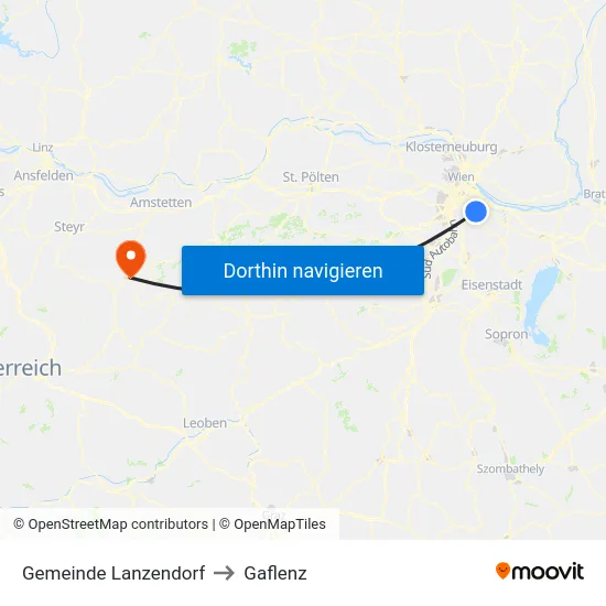 Gemeinde Lanzendorf to Gaflenz map