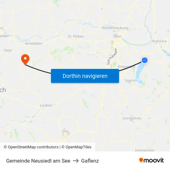 Gemeinde Neusiedl am See to Gaflenz map