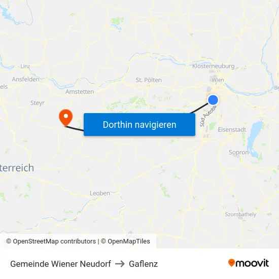 Gemeinde Wiener Neudorf to Gaflenz map