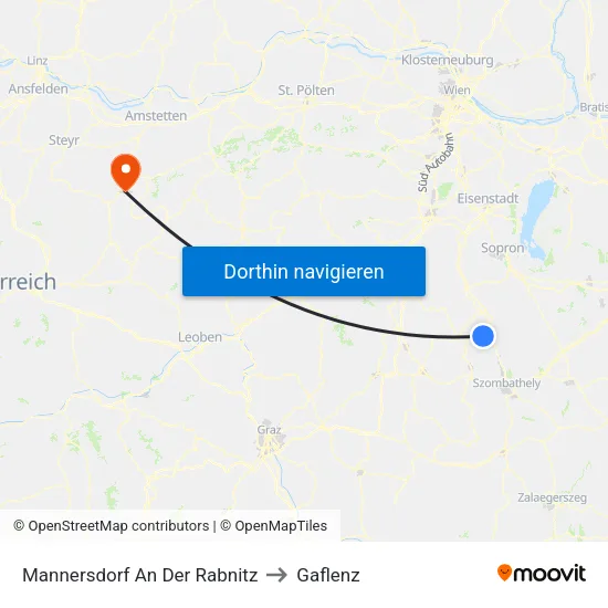 Mannersdorf An Der Rabnitz to Gaflenz map