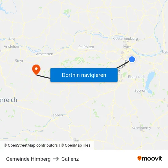 Gemeinde Himberg to Gaflenz map