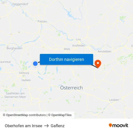 Oberhofen am Irrsee to Gaflenz map