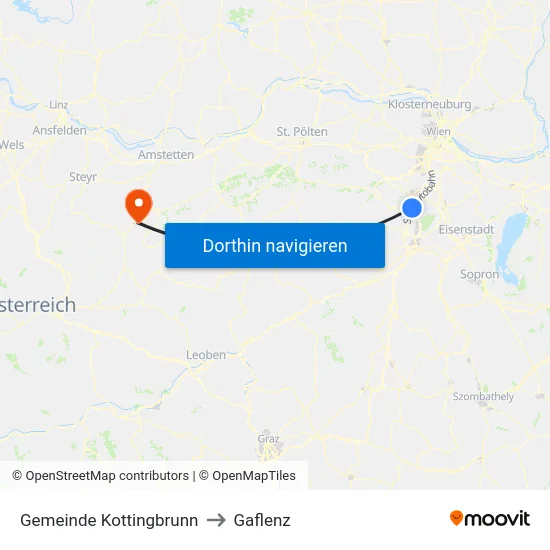 Gemeinde Kottingbrunn to Gaflenz map
