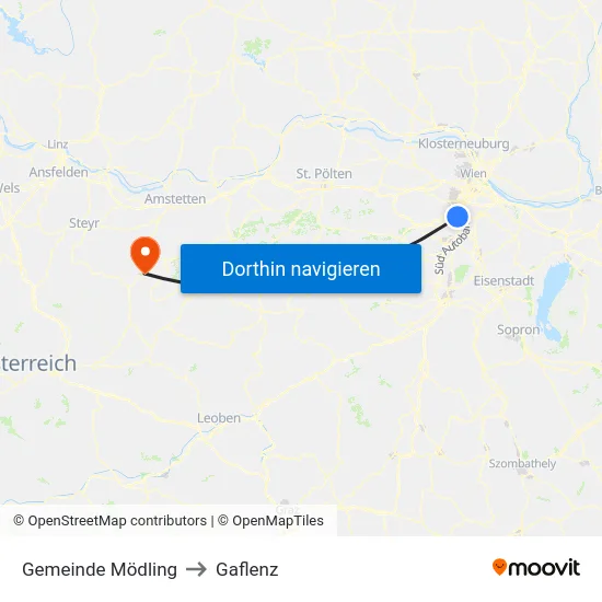 Gemeinde Mödling to Gaflenz map