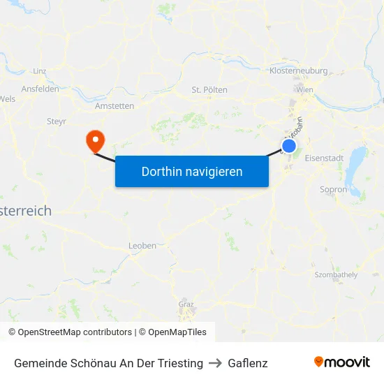 Gemeinde Schönau An Der Triesting to Gaflenz map