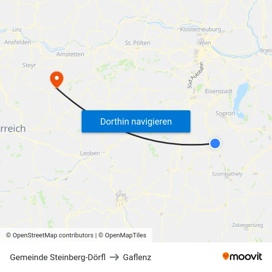 Gemeinde Steinberg-Dörfl to Gaflenz map