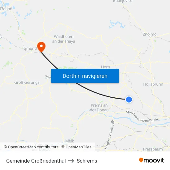 Gemeinde Großriedenthal to Schrems map