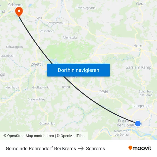 Gemeinde Rohrendorf Bei Krems to Schrems map