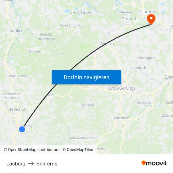 Lasberg to Schrems map