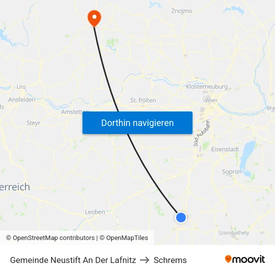 Gemeinde Neustift An Der Lafnitz to Schrems map