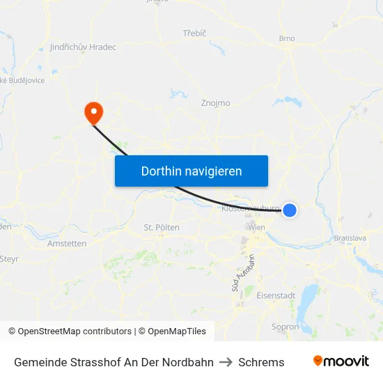 Gemeinde Strasshof An Der Nordbahn to Schrems map